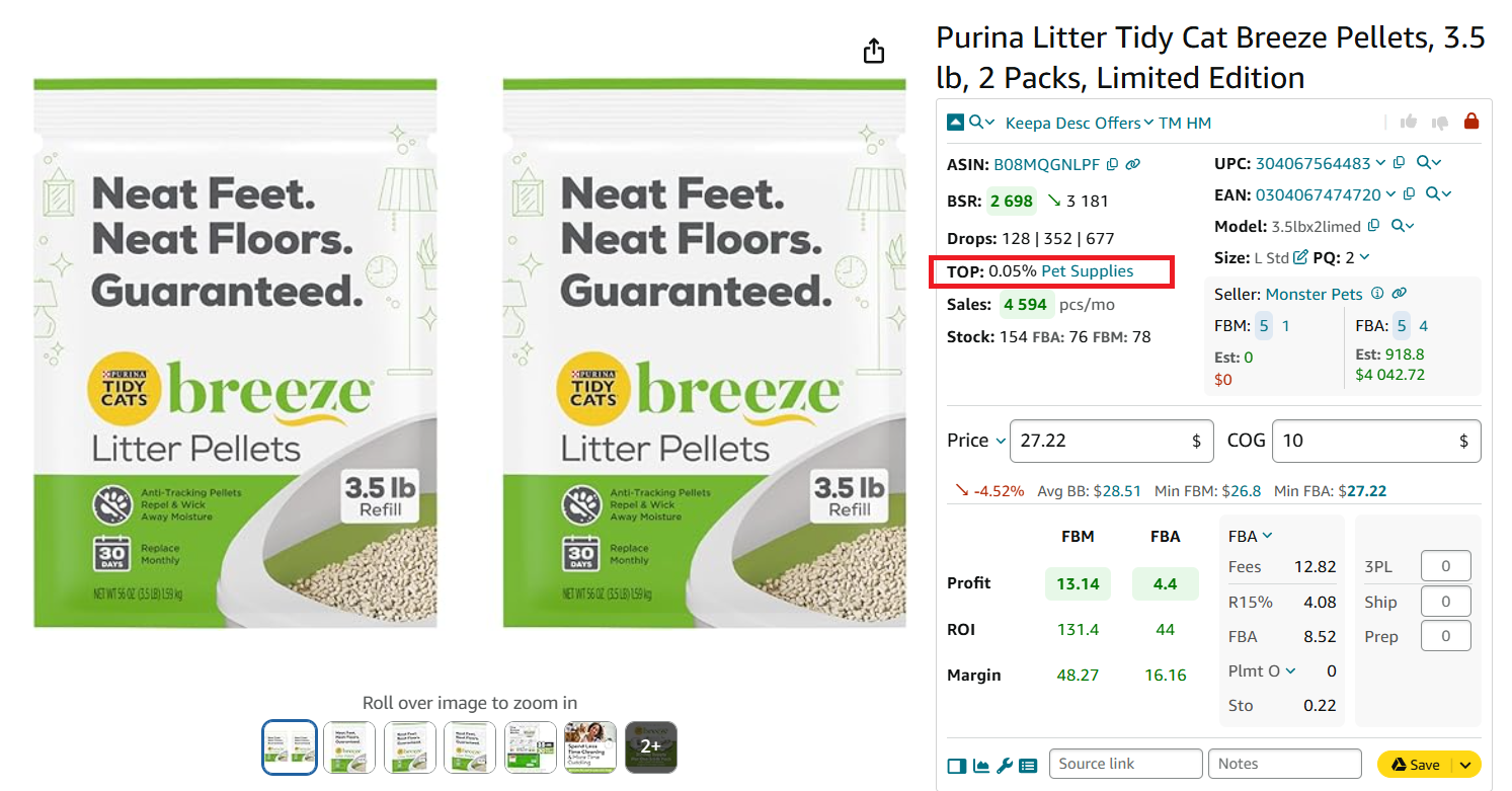 Top of 0.5% and less means a product is a fast-mover