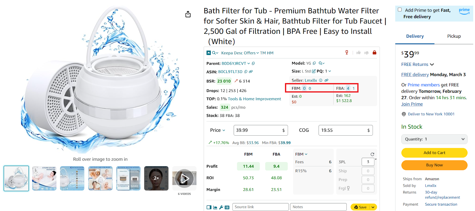 FBA and FBM offer count