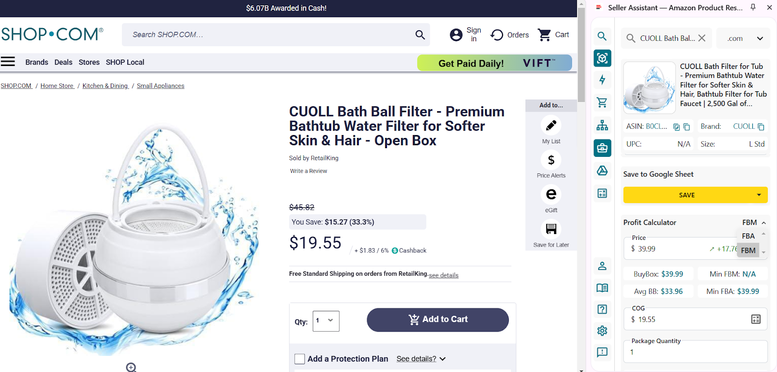 Choose between FBA and FBM - we choose FBM.
