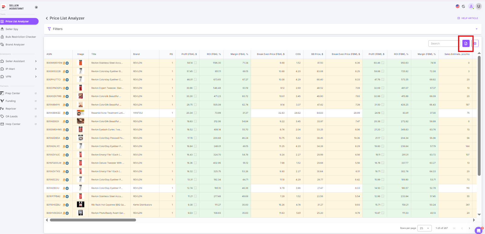 Download the filtered list by clicking “Download” 