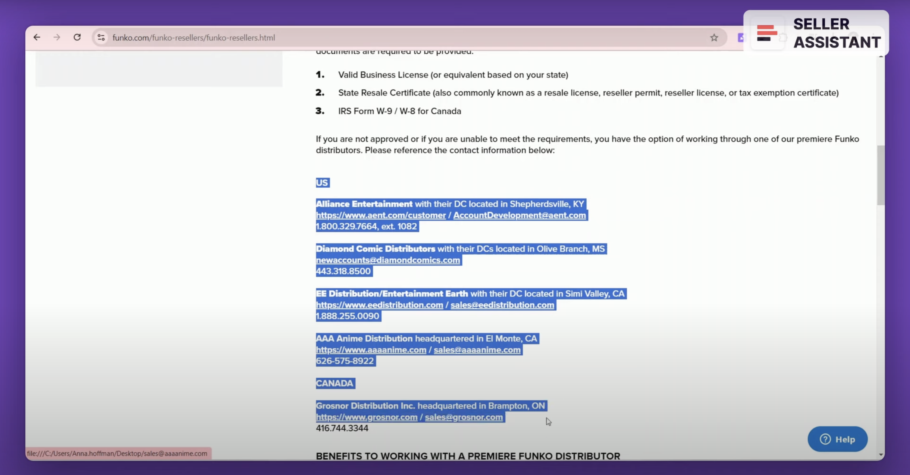 Contact these distributors