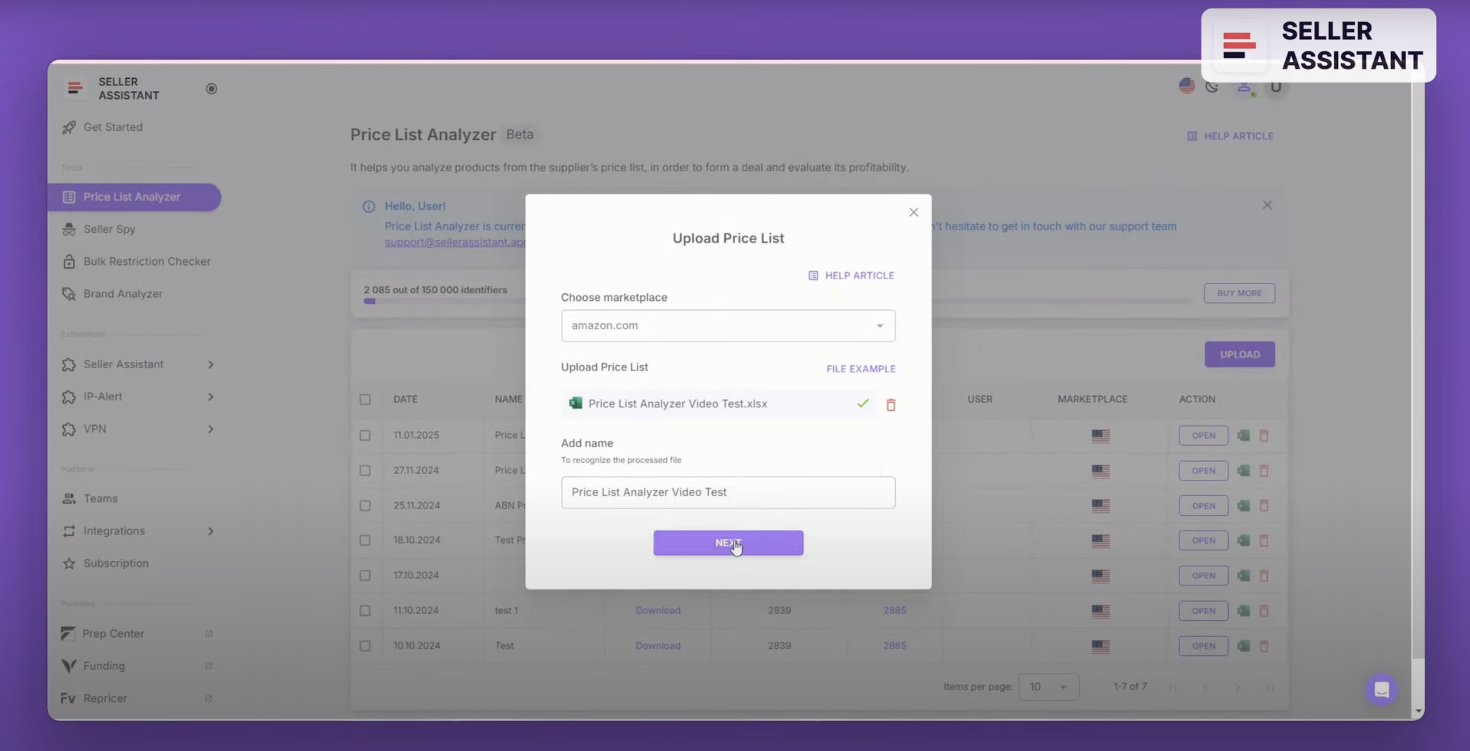 Seller Assistant’s Price List Analyzer