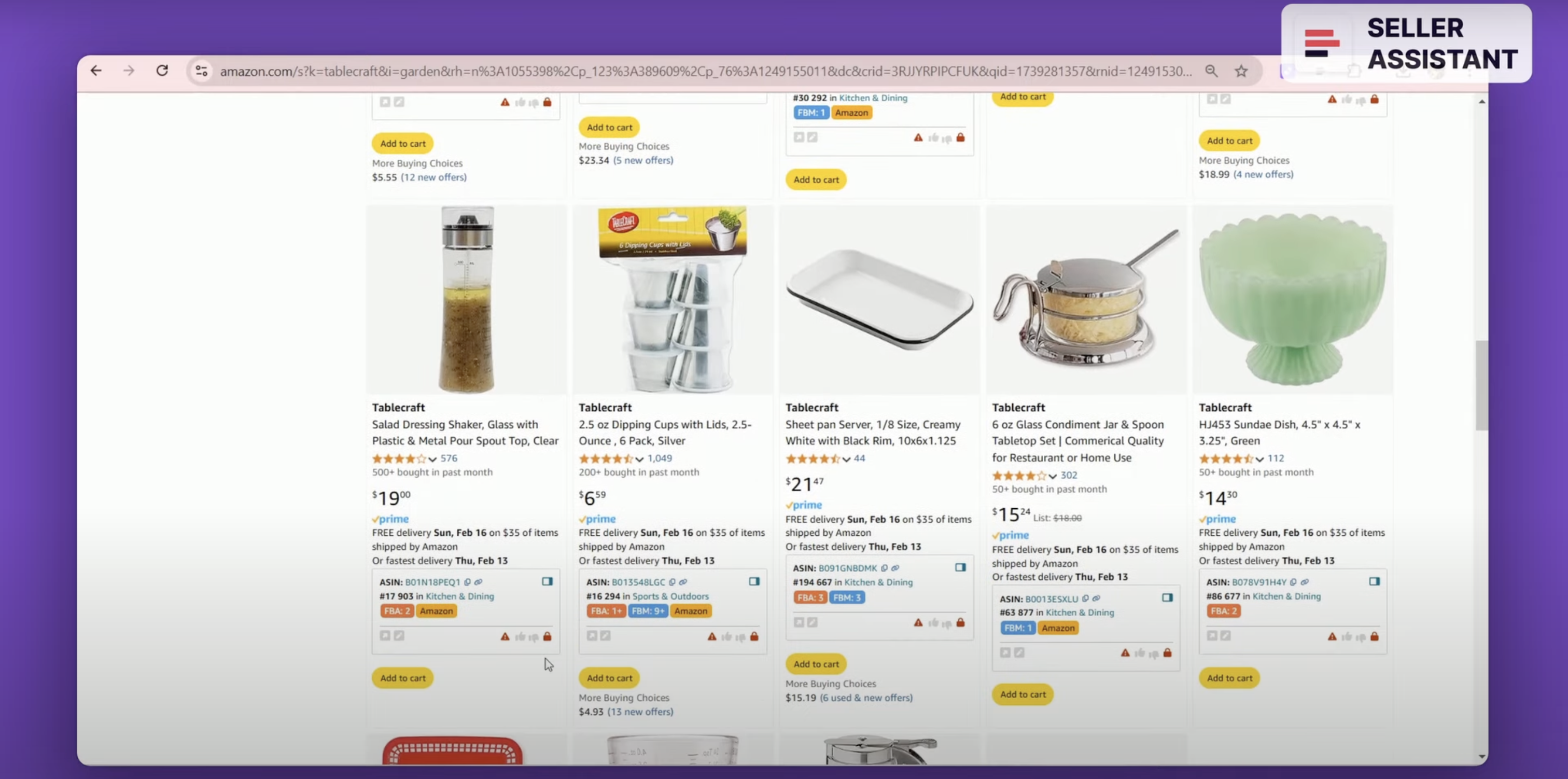 Seller Assistant’s Quick View