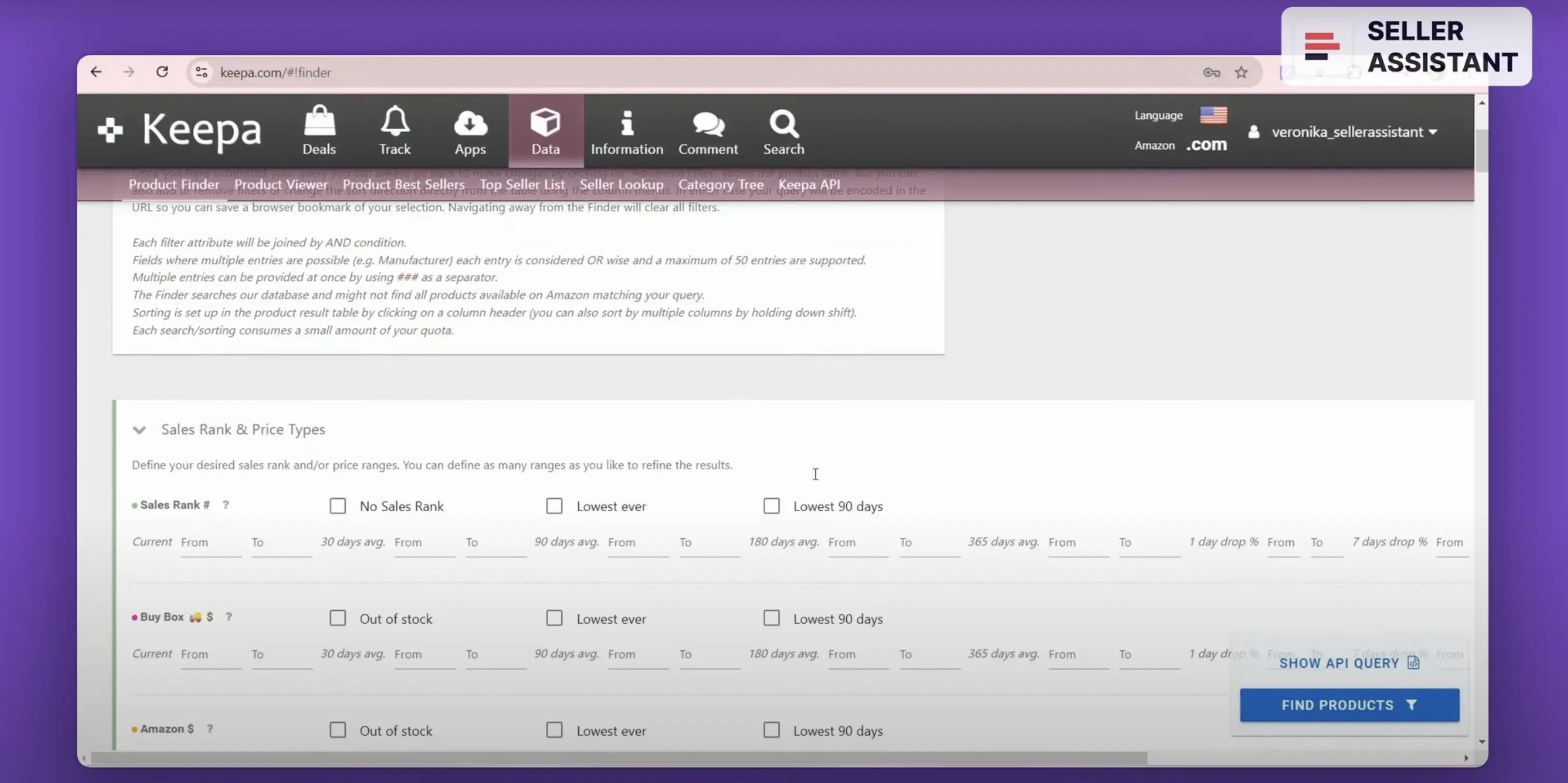 You will see a number of filters