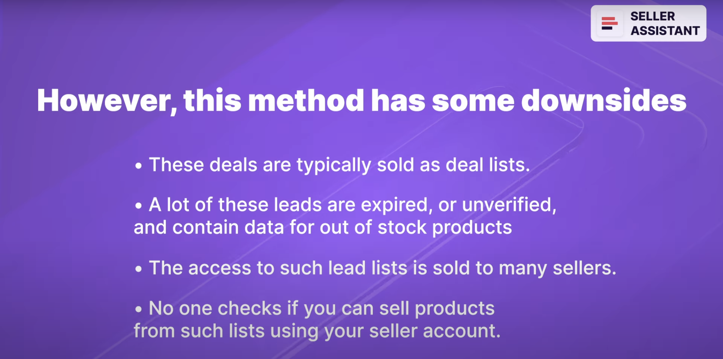  Lead lists (pros and cons)