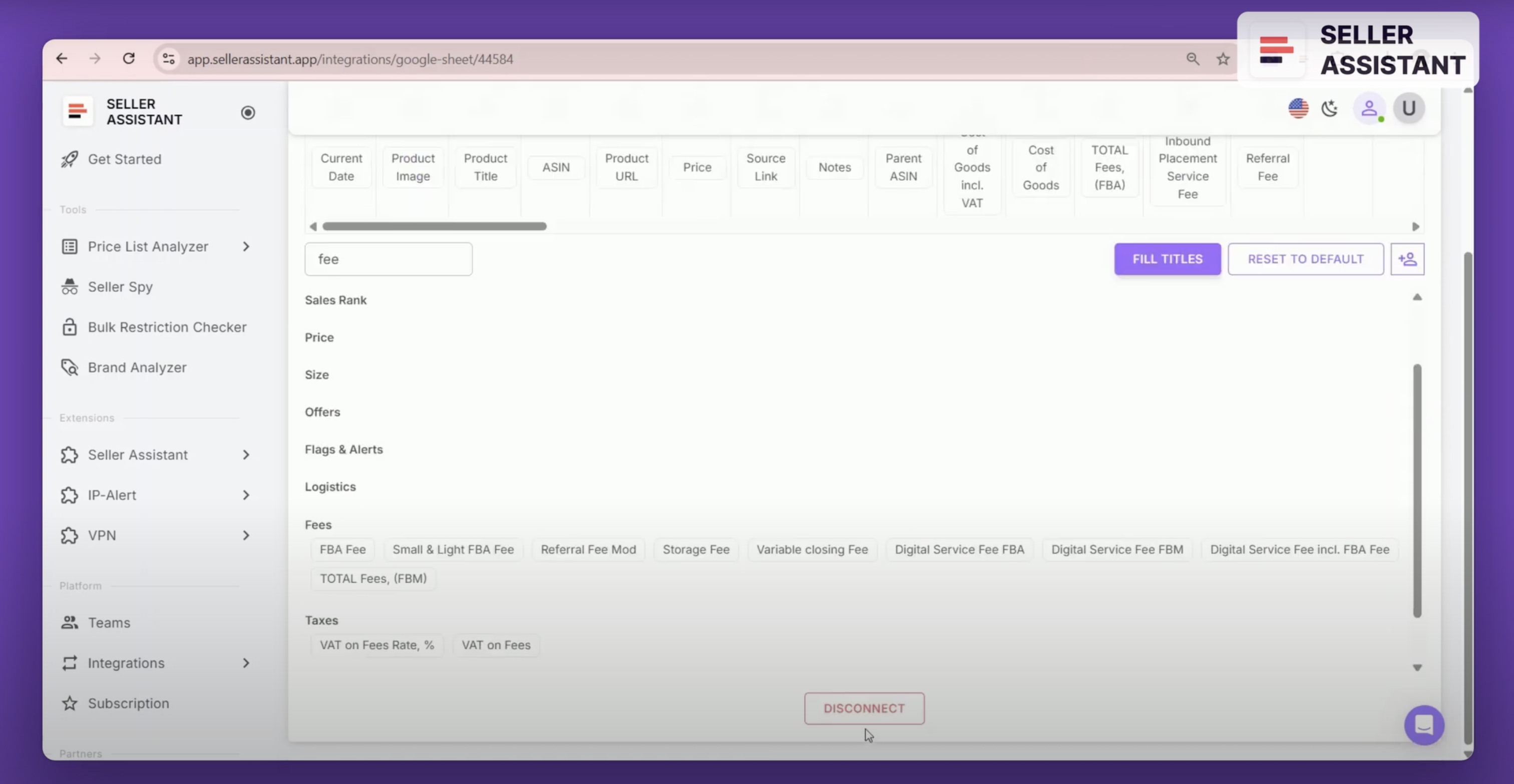 Select from more than 100 available variables that can be exported