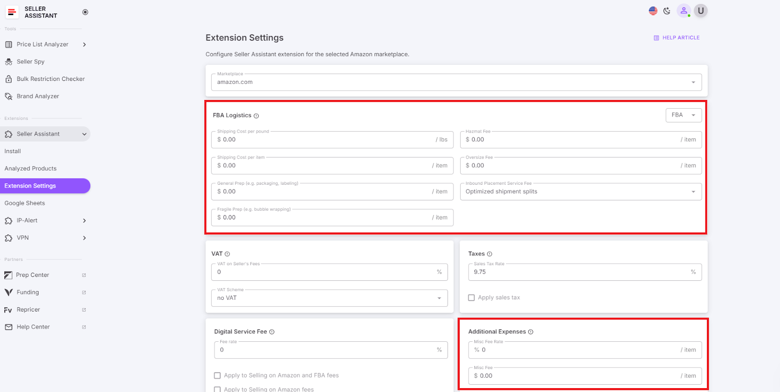 You can configure logistics in your Seller Assistant personal account. 