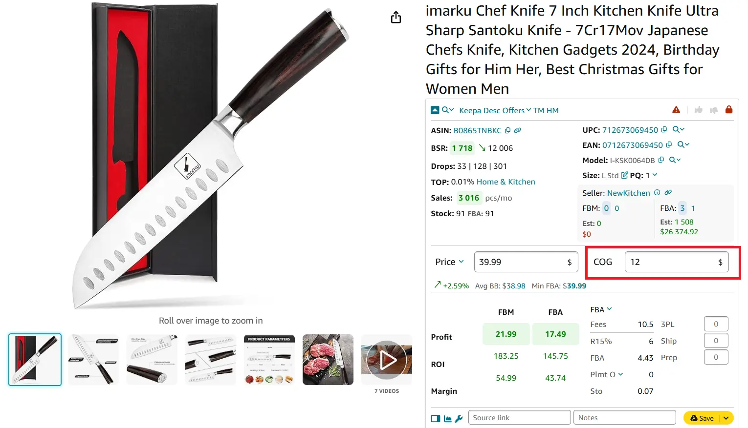 COG is Cost of Goods Sold