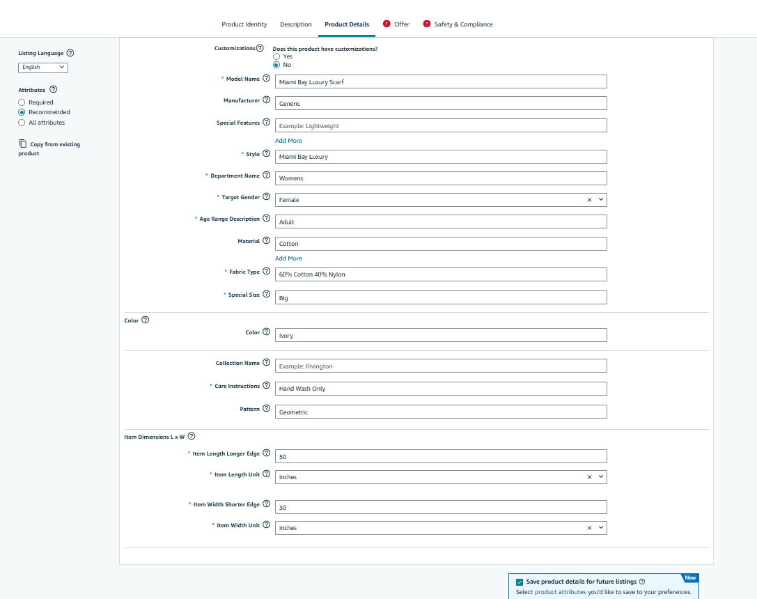 If Amazon prompts you, add additional information.