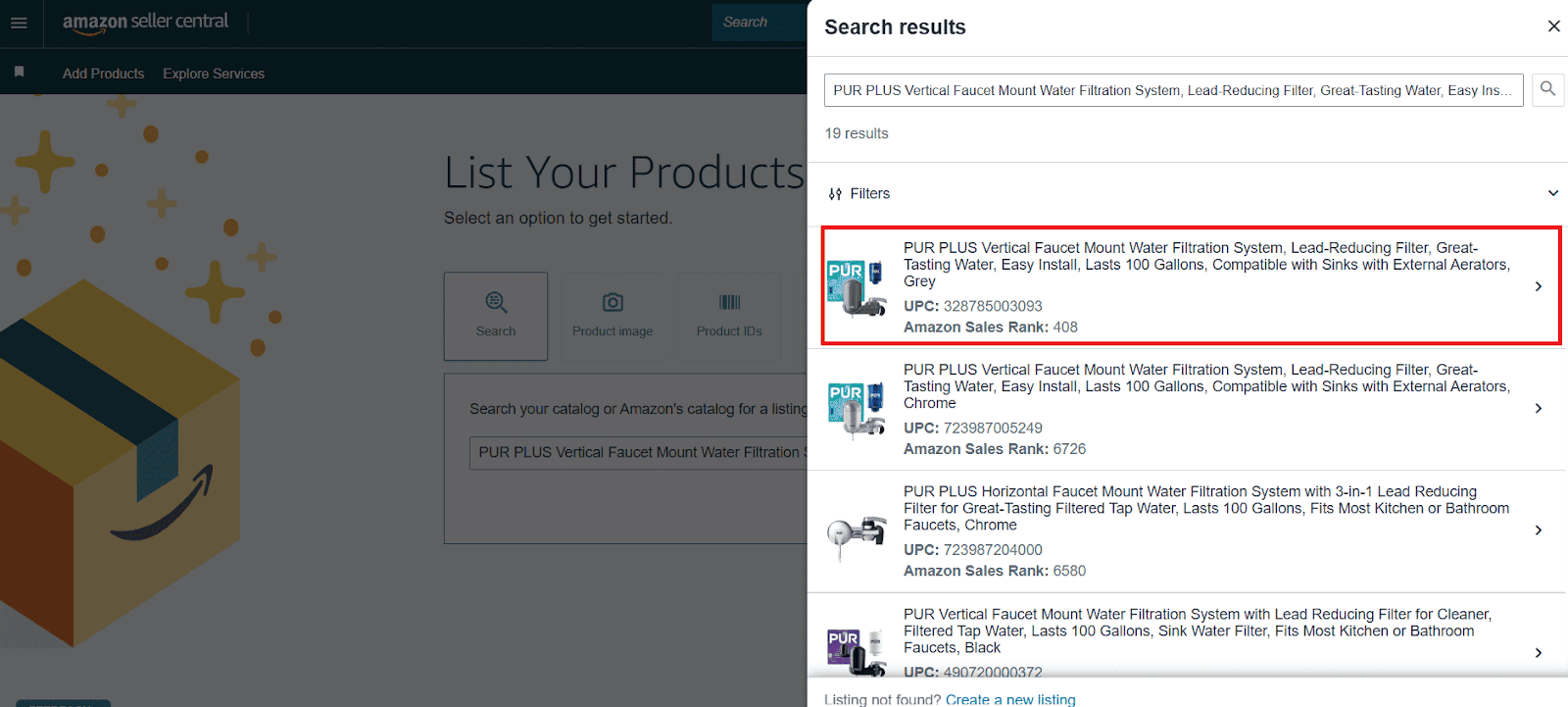 Find your product in the list, and open it