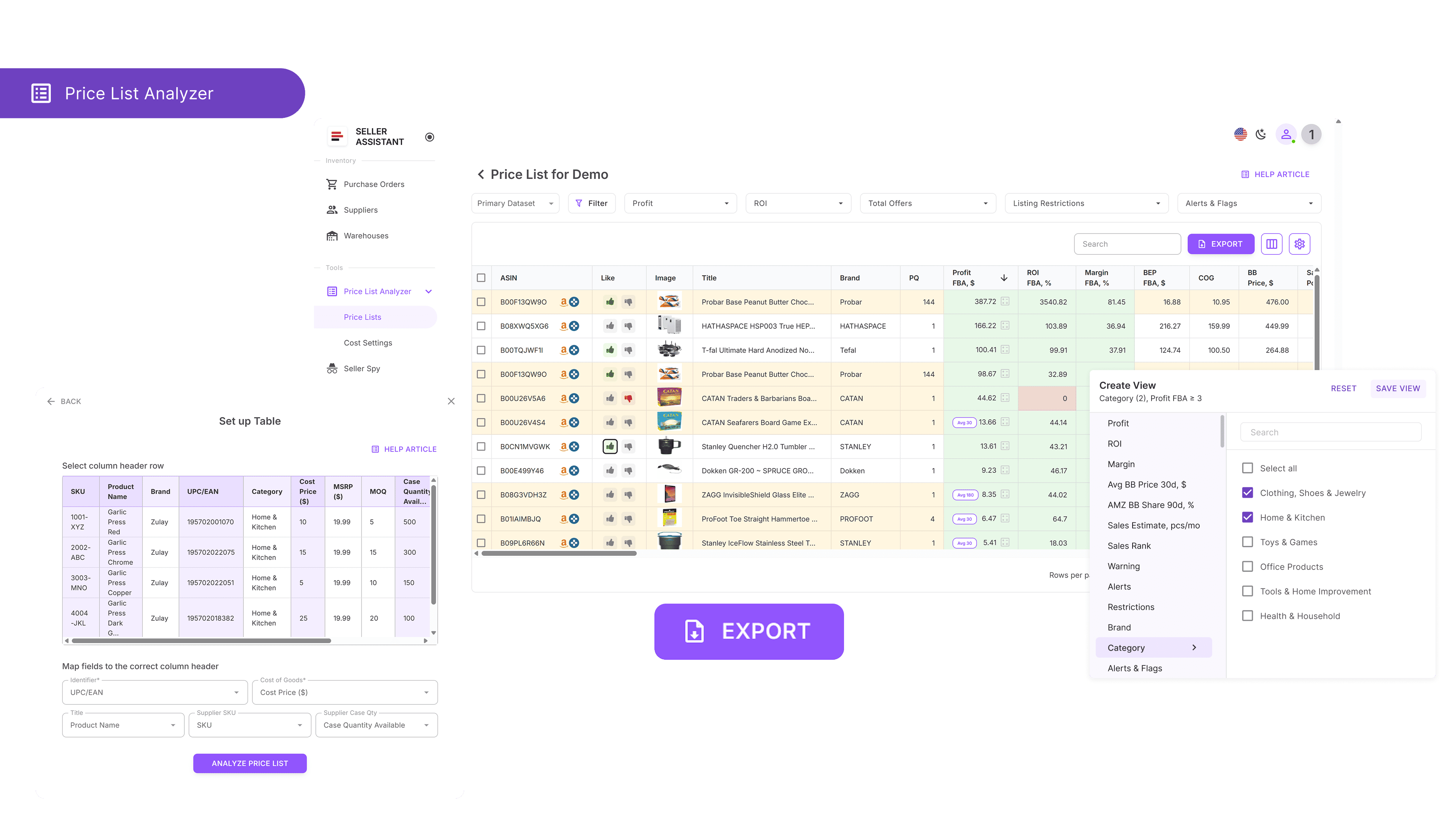 Step 7. Analyze supplier price lists
