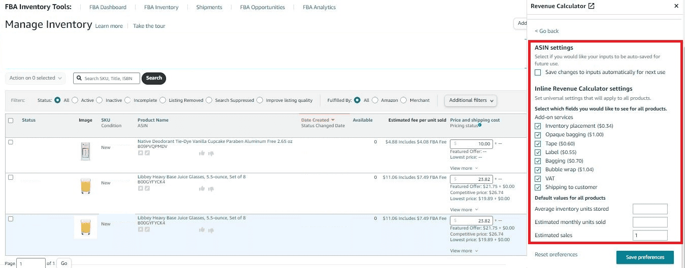 Inline Revenue Calculator