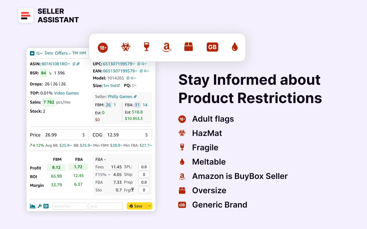 Seller Assistant's product flags