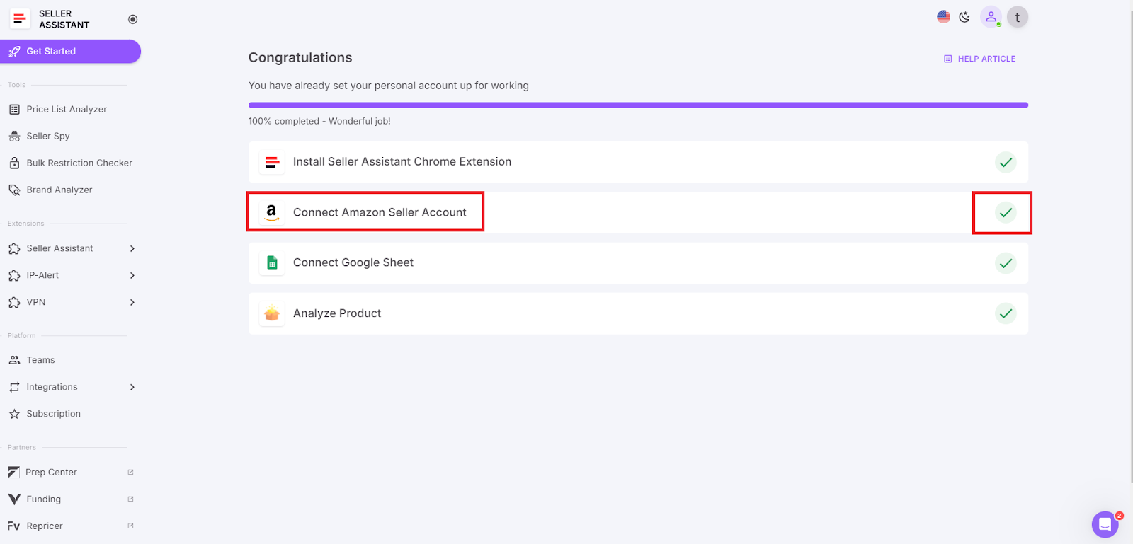 Connect your Amazon account