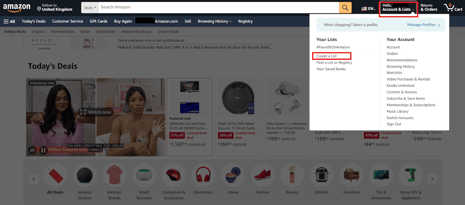Creating a Wish List on Amazon