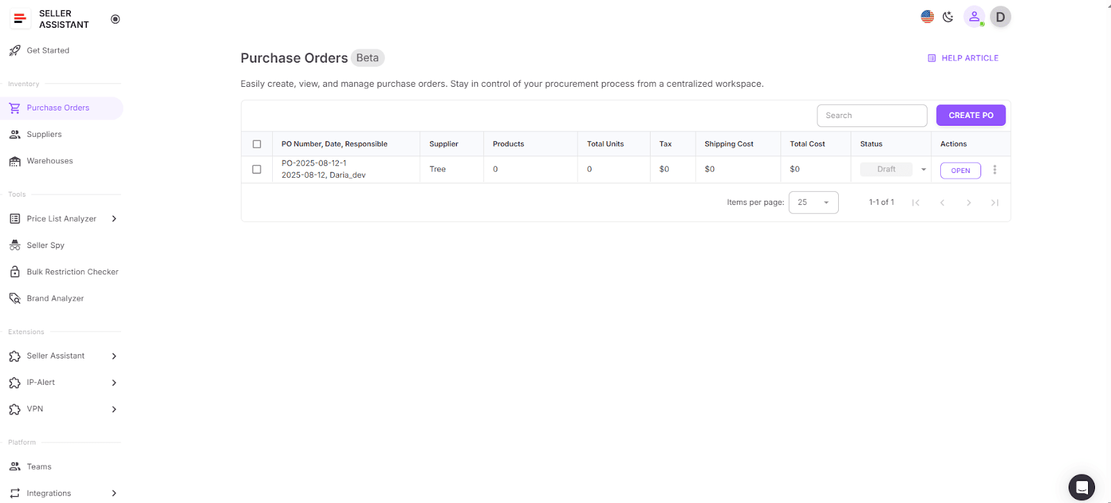 Purchase Orders Module
