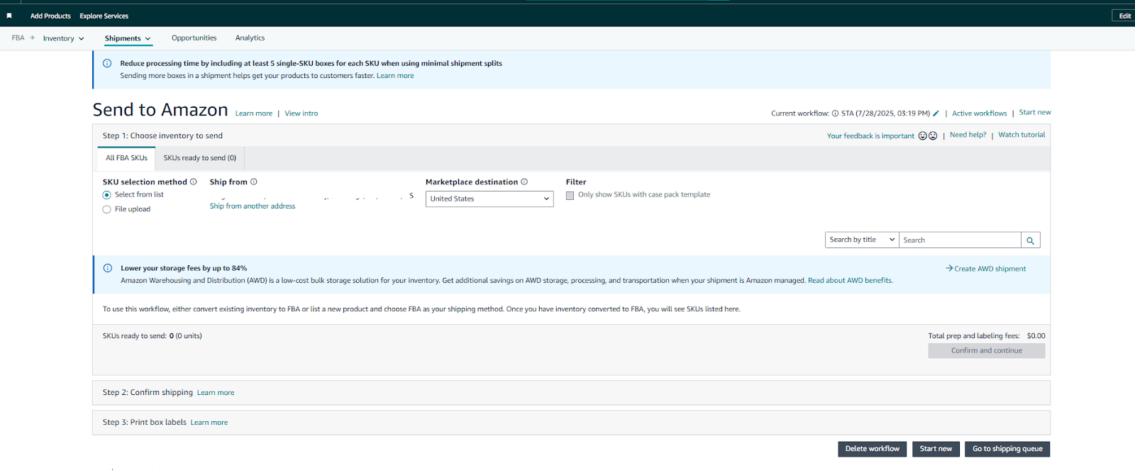 Отправка на Amazon