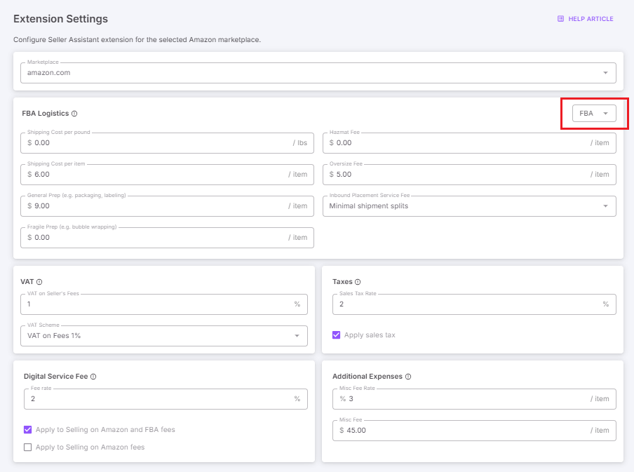 Выберите метод фулфилмента