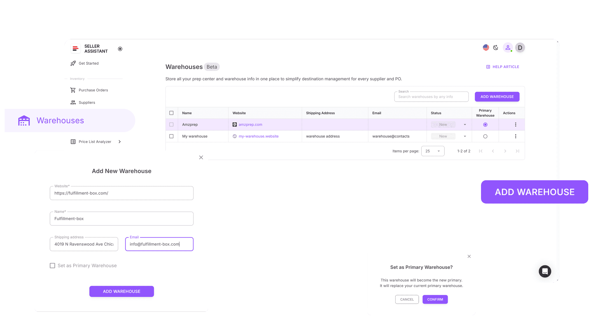 База данных складов 