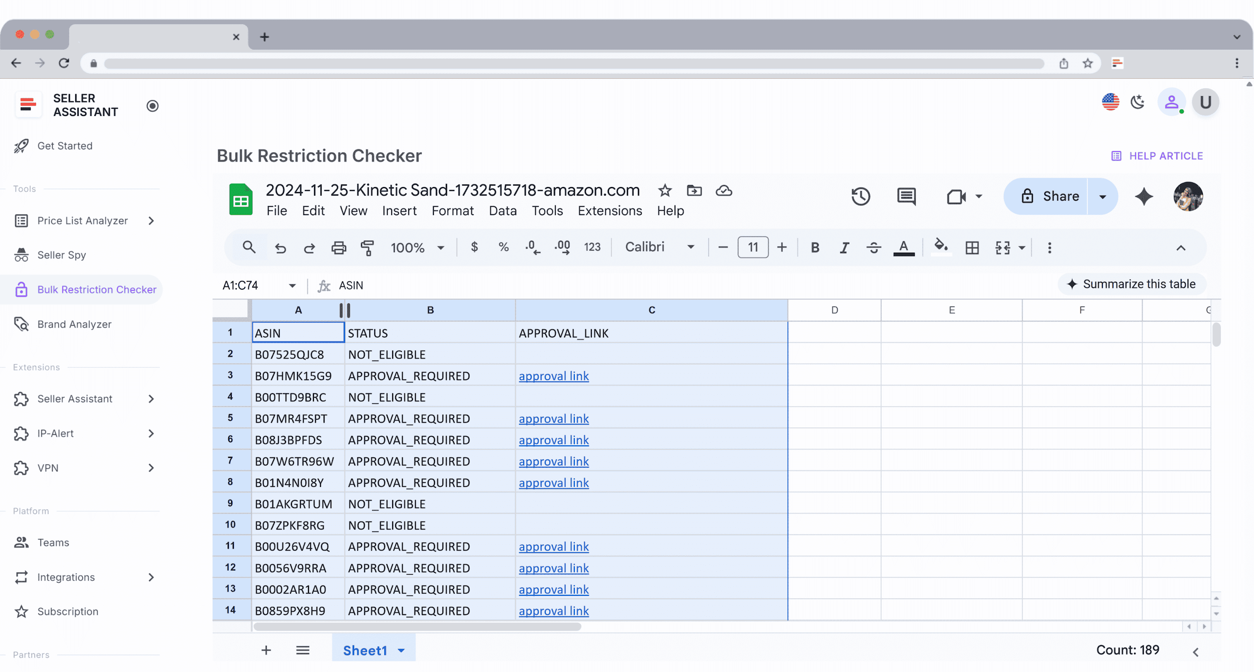  Bulk Restriction Checker report