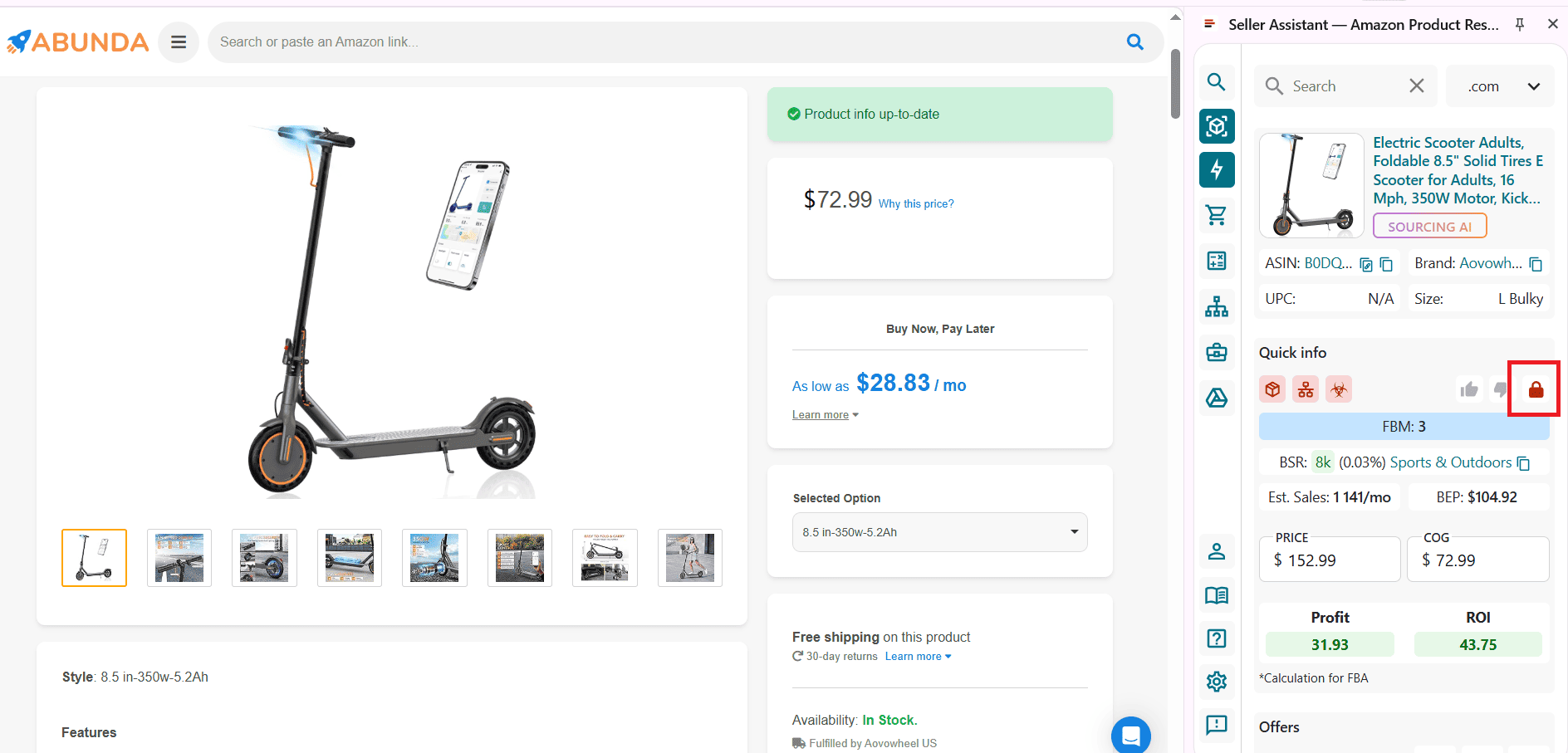Analyze products on supplier websites

