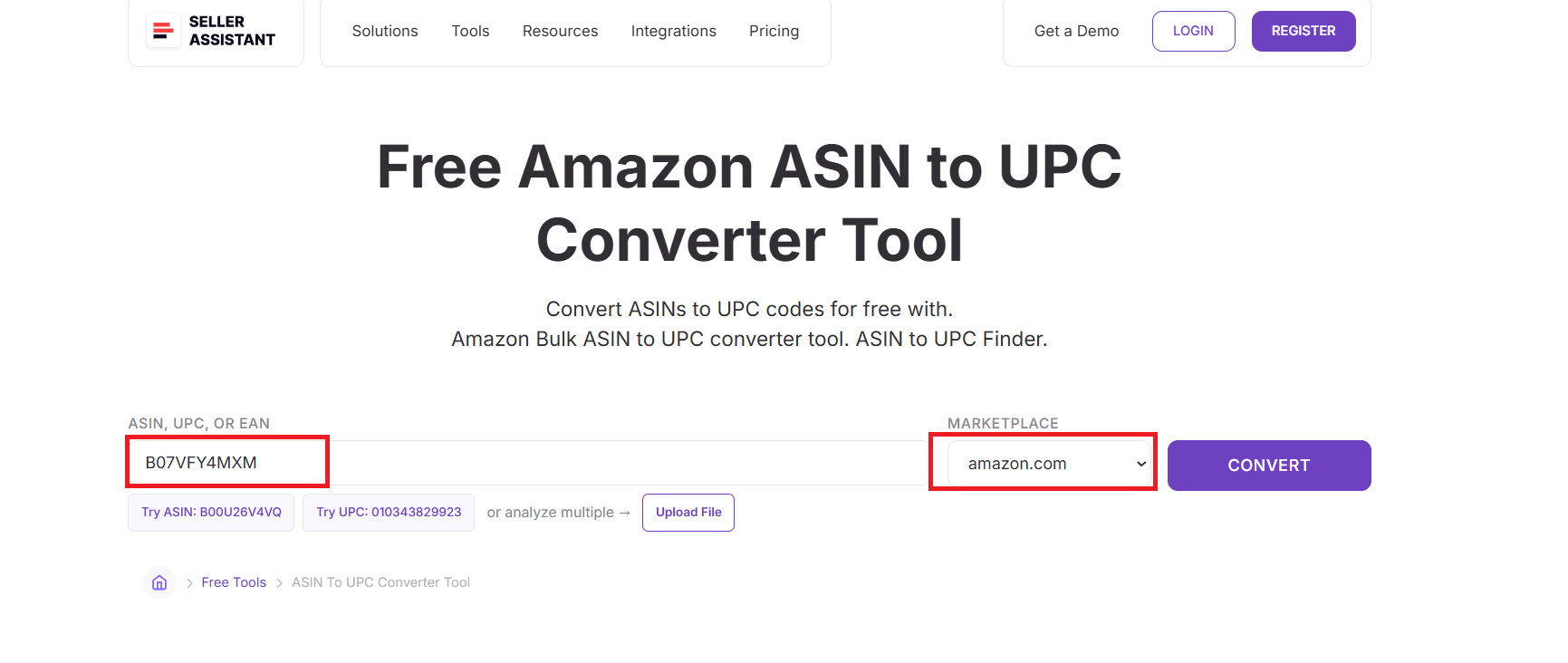 Enter the ASIN you want to convert
