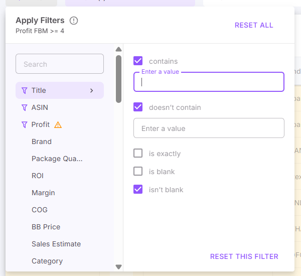 Текстовые и ID-фильтры