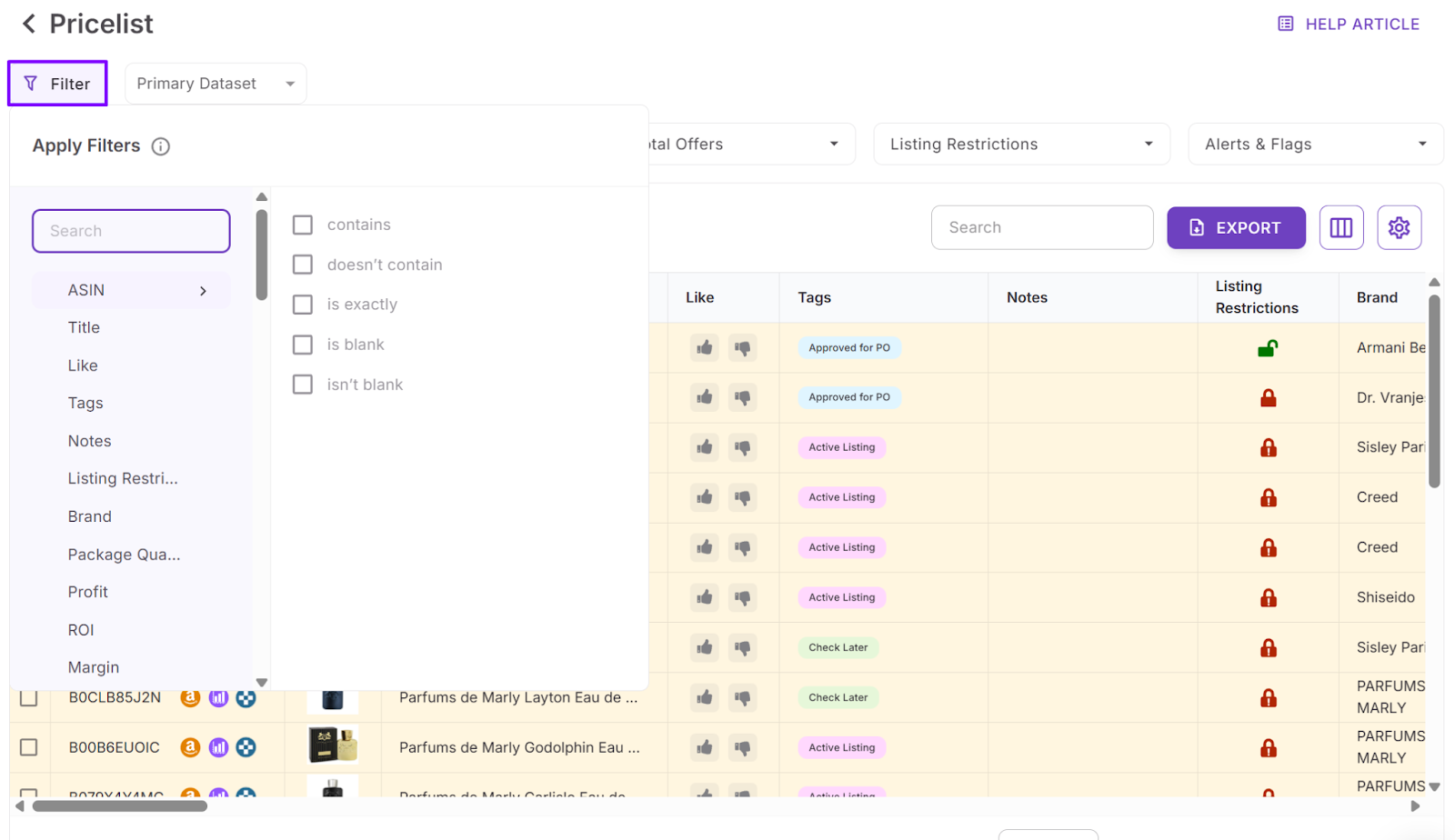 Используйте быстрые фильтры