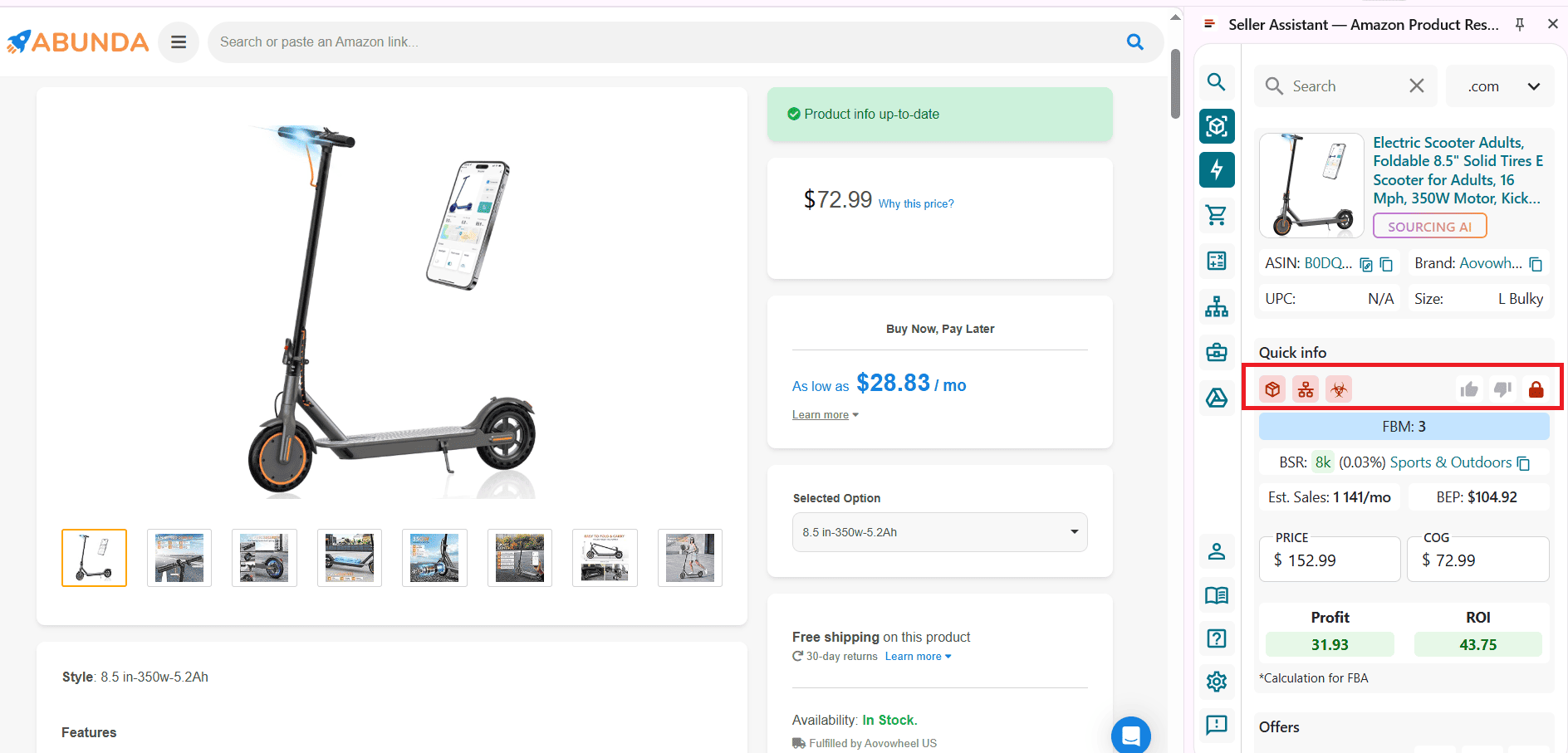 Analyze products on supplier websites
