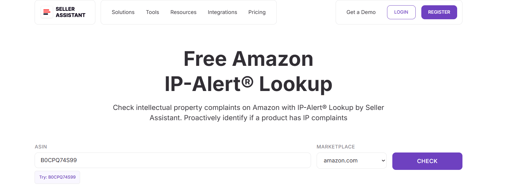 Free Amazon IP-Alert® Lookup
