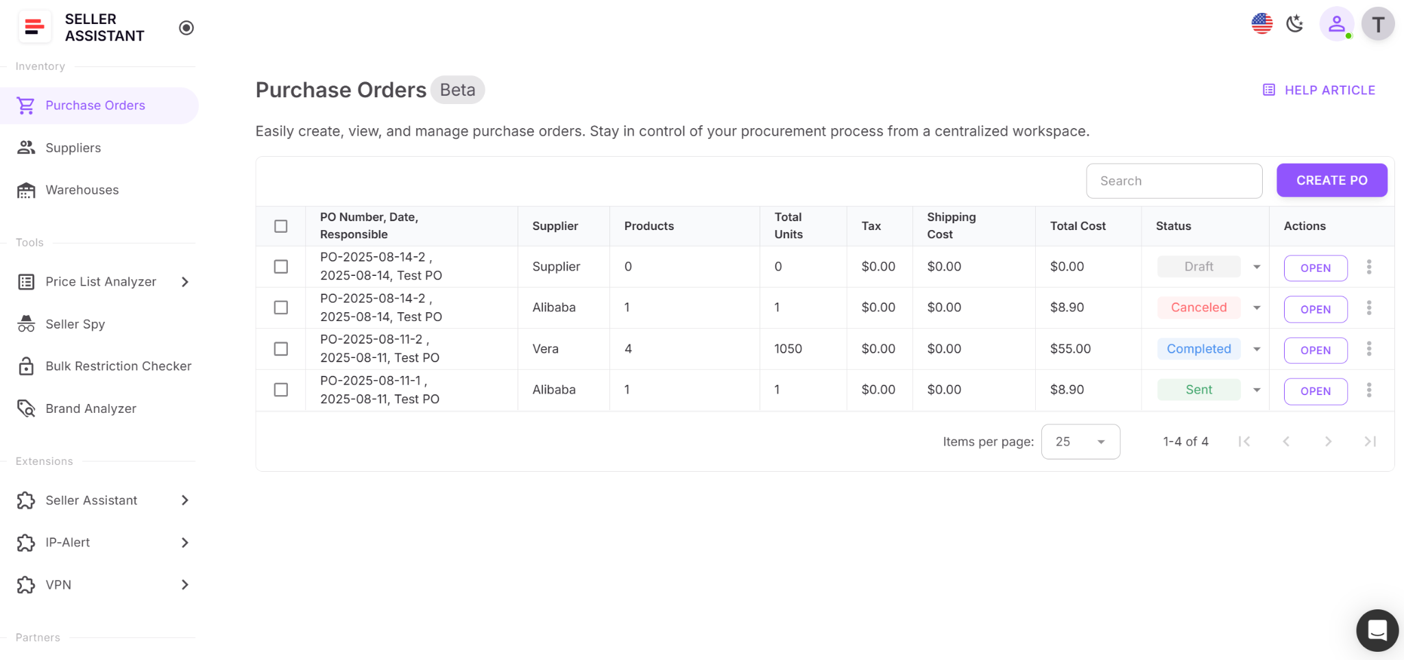 Open Purchase Orders Module
