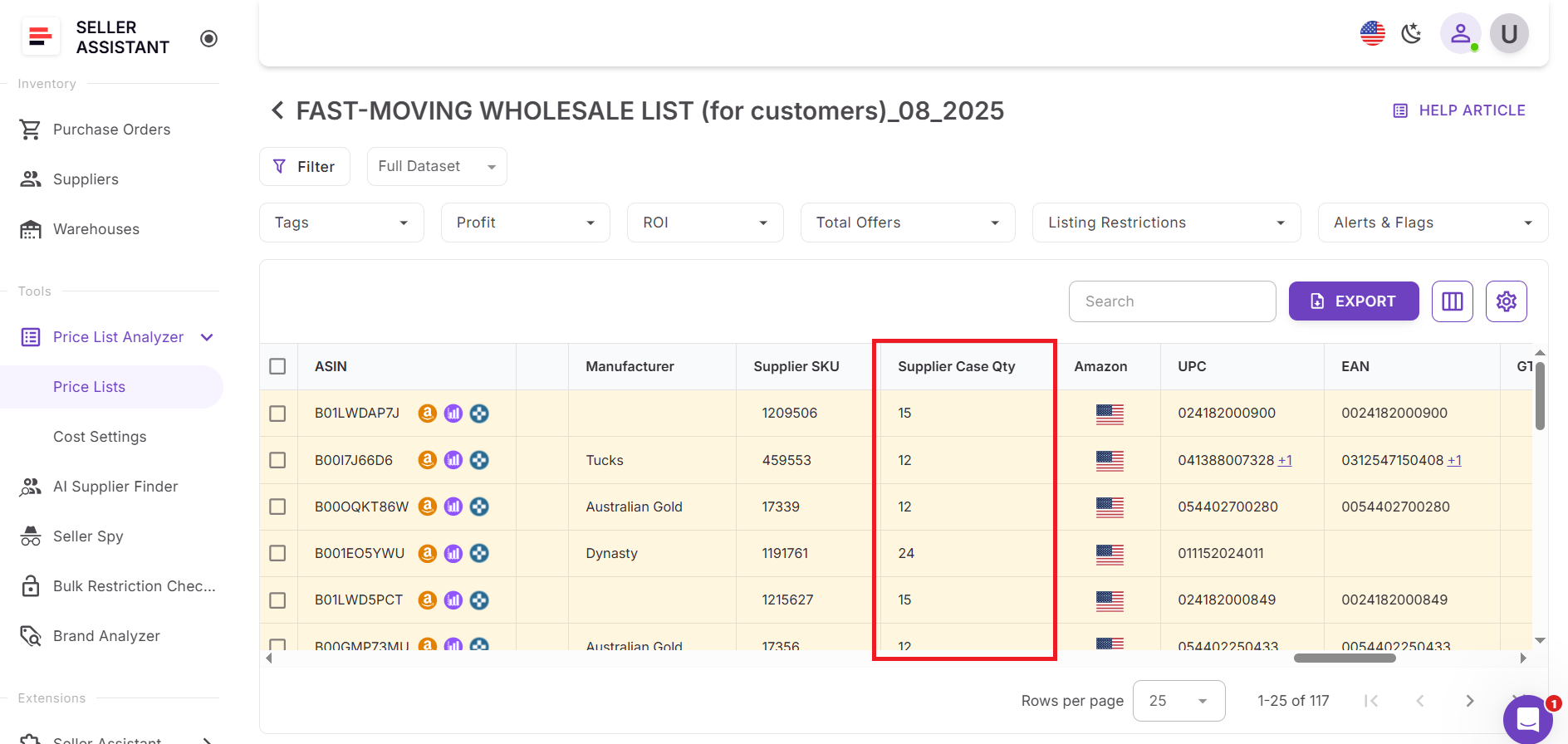 Review package quantity
