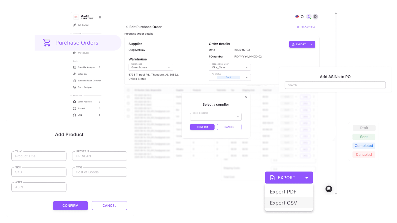 Purchase Orders Module