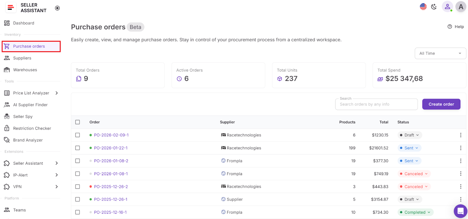 Step 1. Open Purchase Orders Module