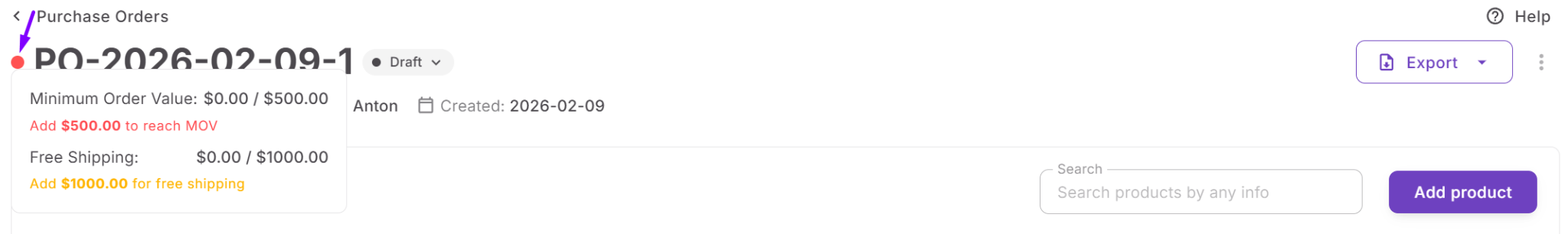 Посмотрите на индикатор прогресса в окне предварительного просмотра. Он показывает, приближается ли ваш заказ к минимальной стоимости заказа и порогам бесплатной доставки