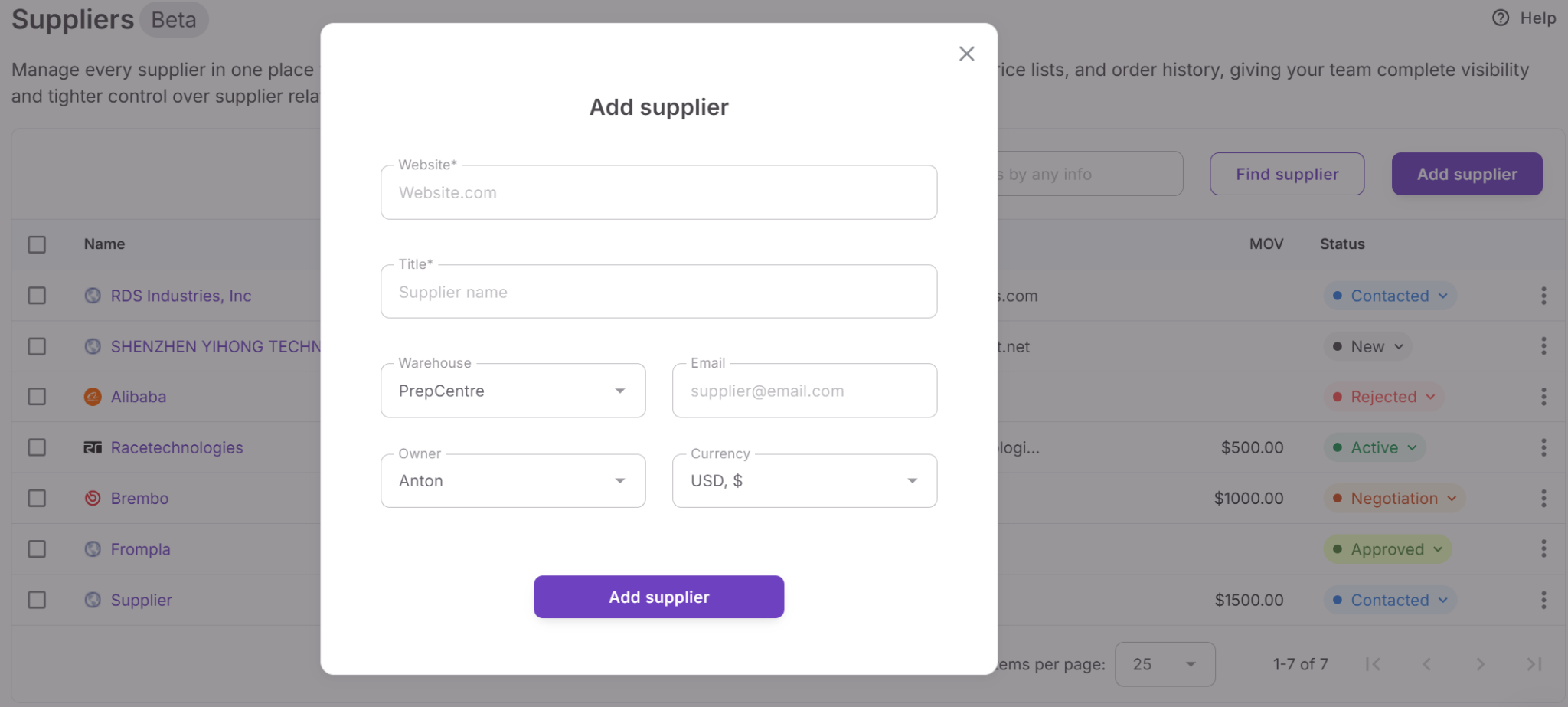 Paso 2. Añade un nuevo proveedor