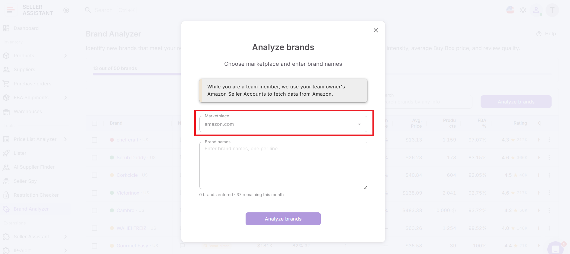 Step 2. Select marketplace