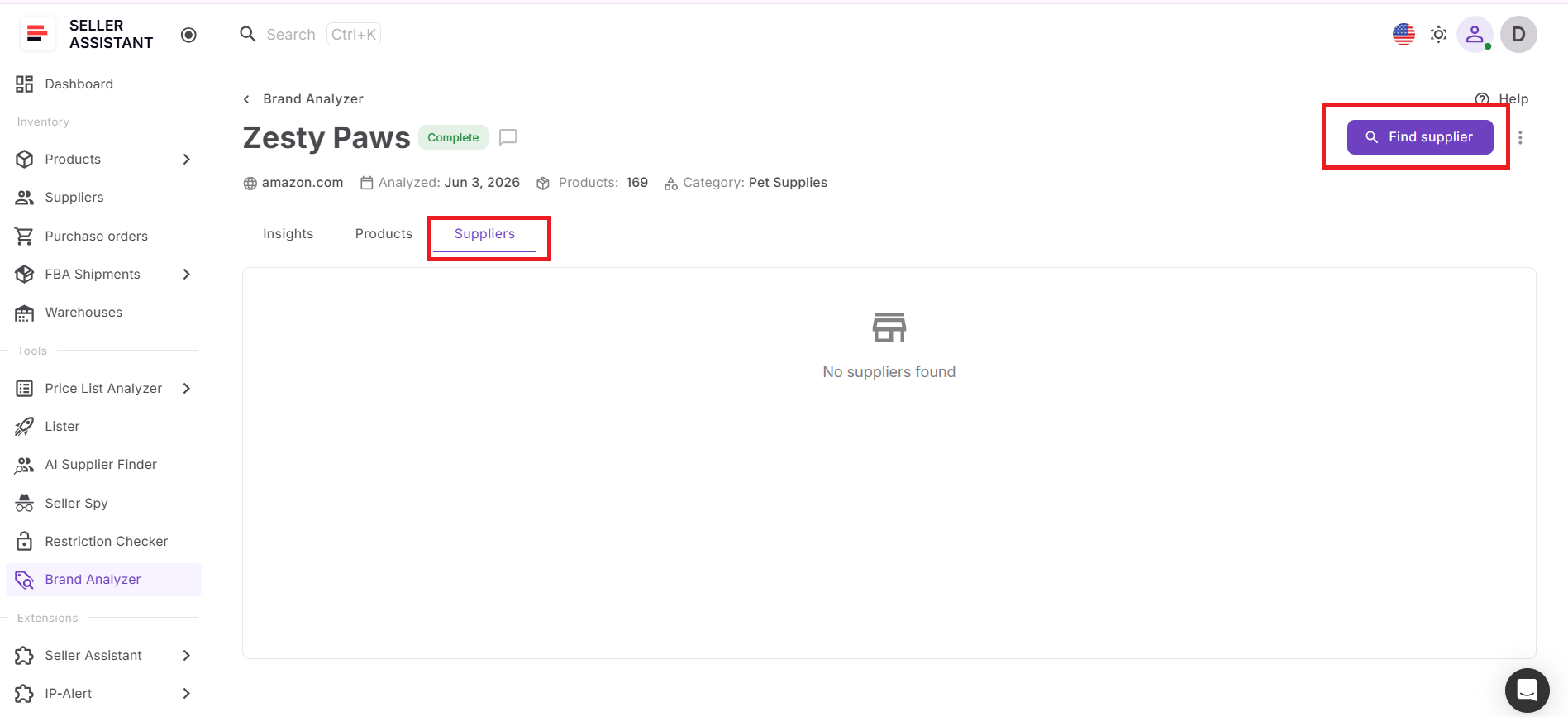 Step 9. Find suppliers