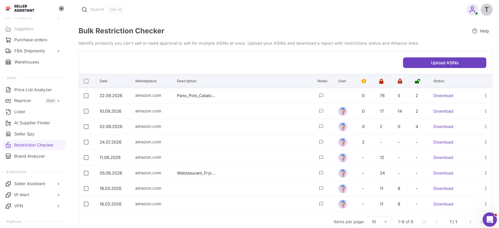 Bulk Restriction Checker