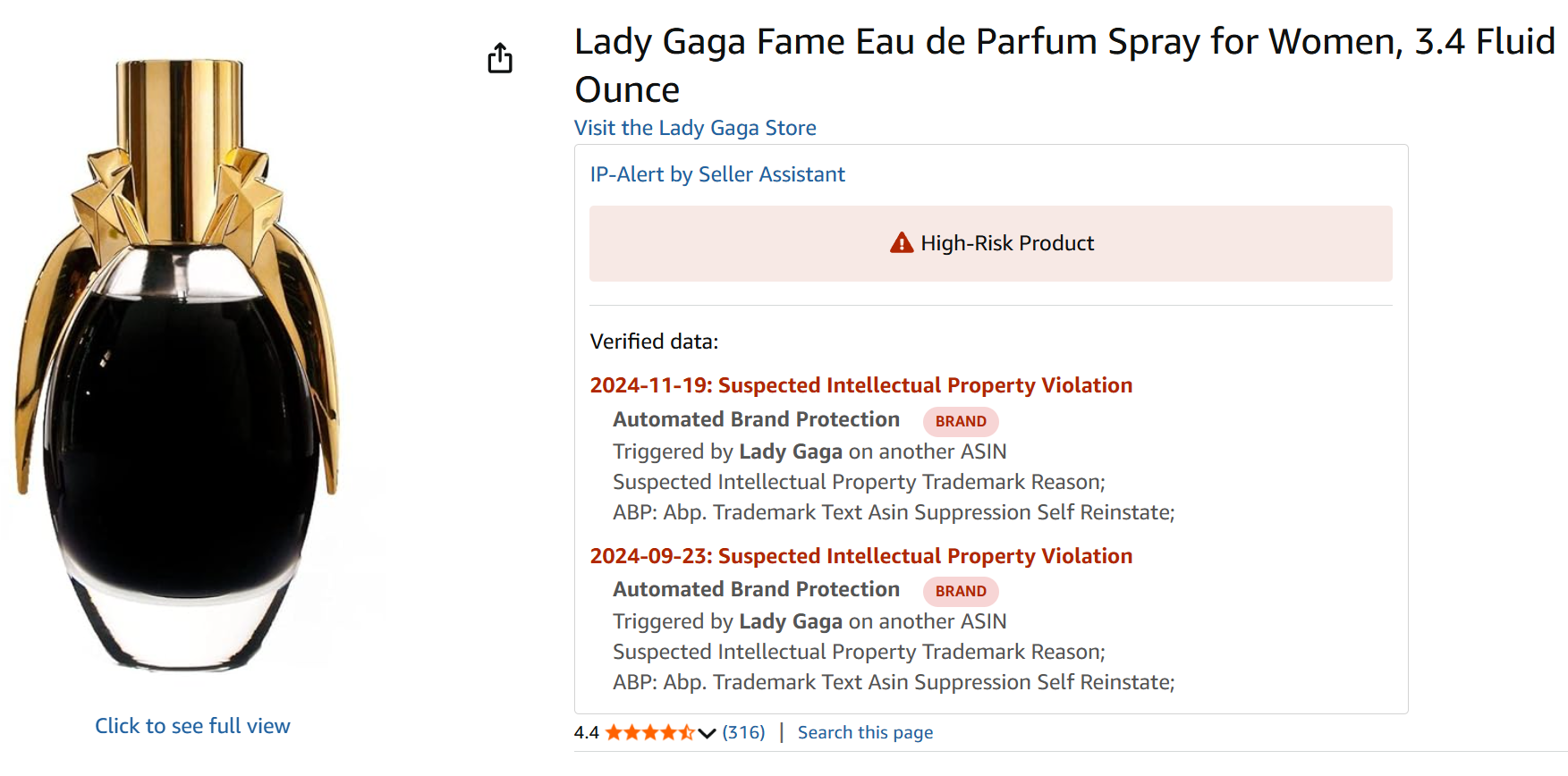 Seller Assistant’s IP Alert Extension