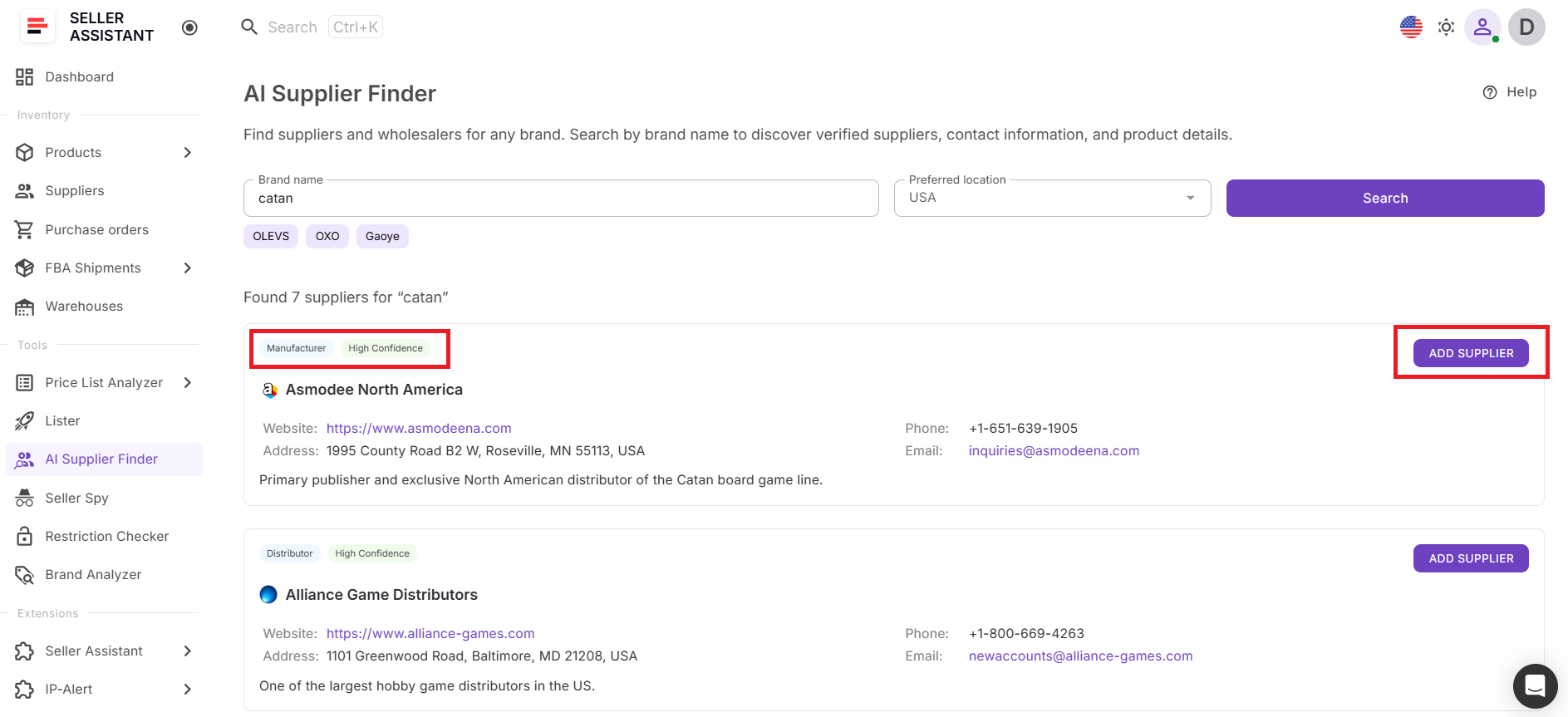 Step 3. Save suppliers to Suppliers Database