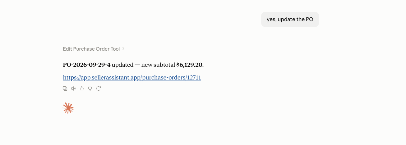 Step 5. Confirm the purchase order creation
