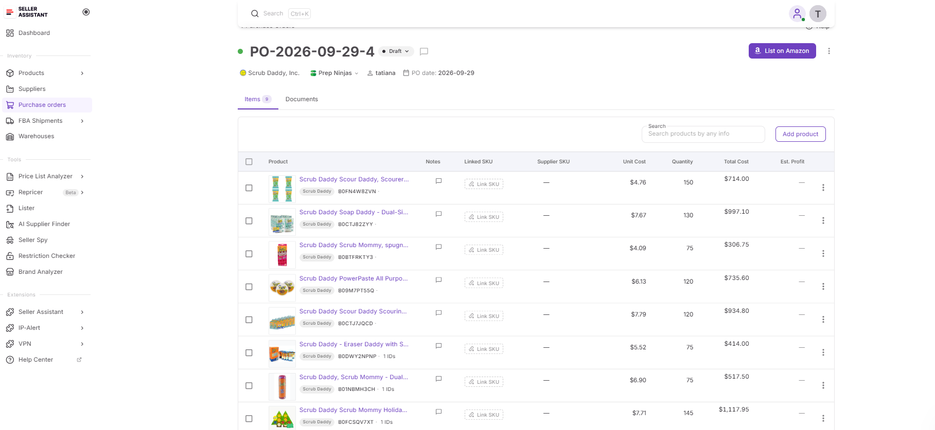 Step 6. Review the created purchase order