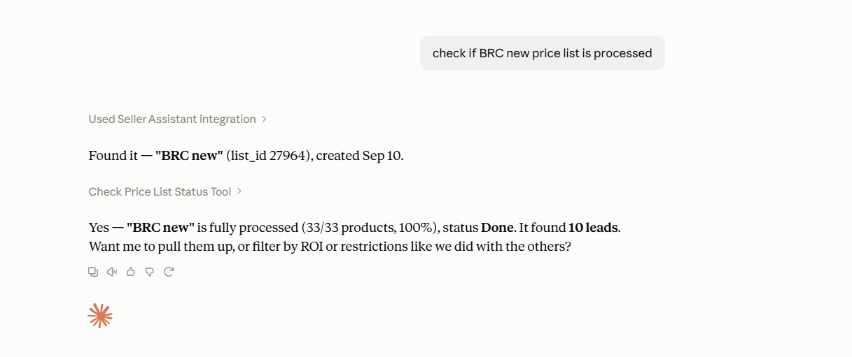 You can ask AI to check whether an analysis has finished