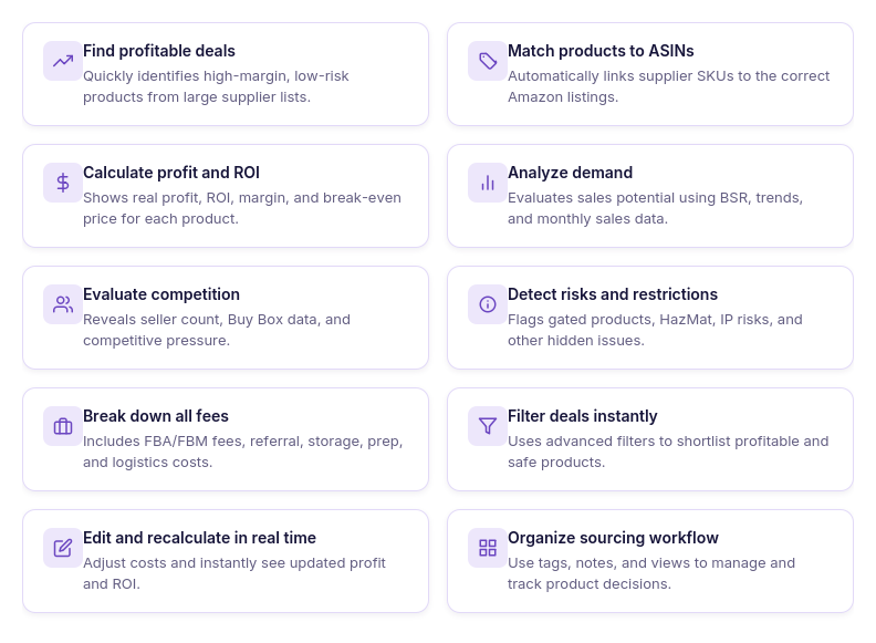 What you can do with Price List Analyzer