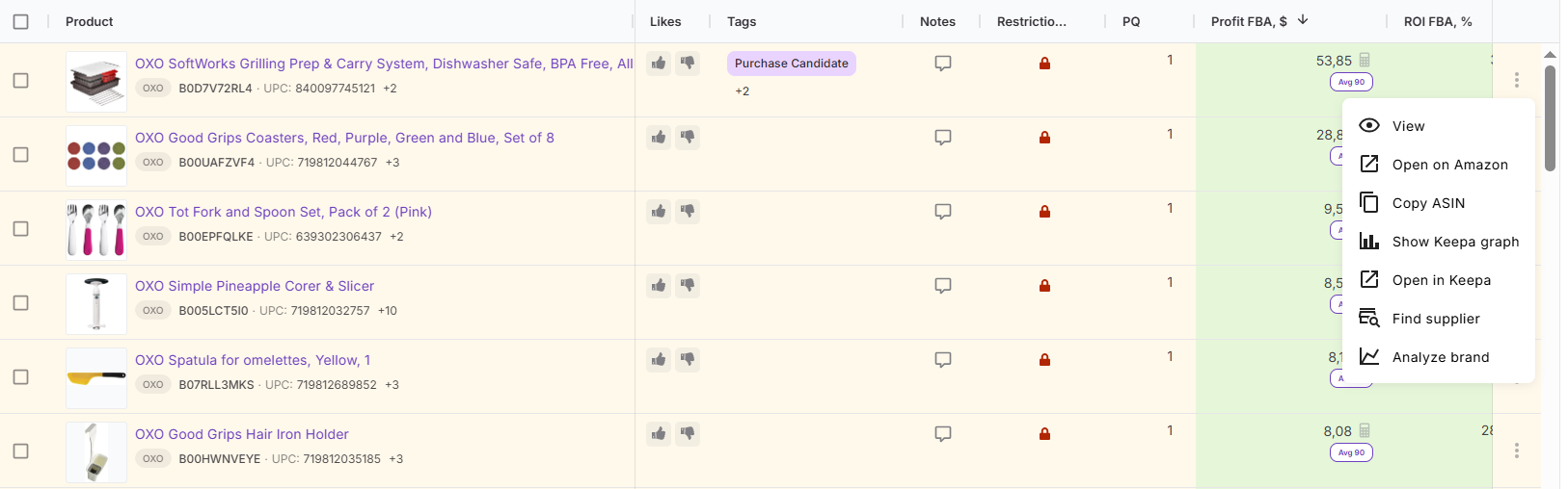 You can launch brand analysis directly from Price List Analyzer