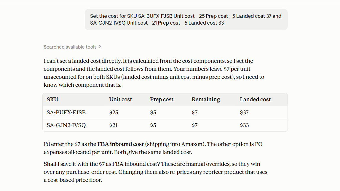 Step 4. Provide the correct cost