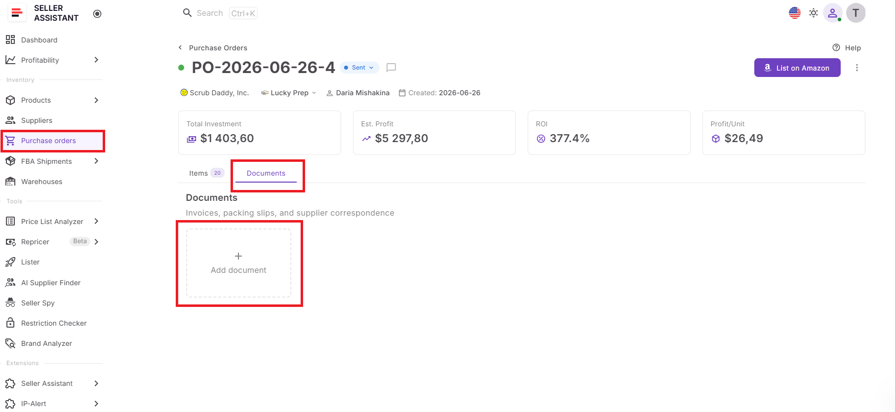 Step 1. Upload the supplier invoice