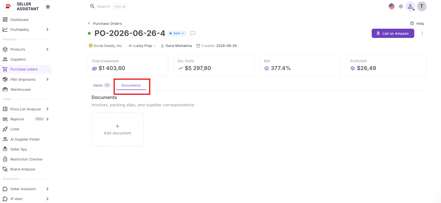 AI Invoice Import is built directly into Purchase Orders Module