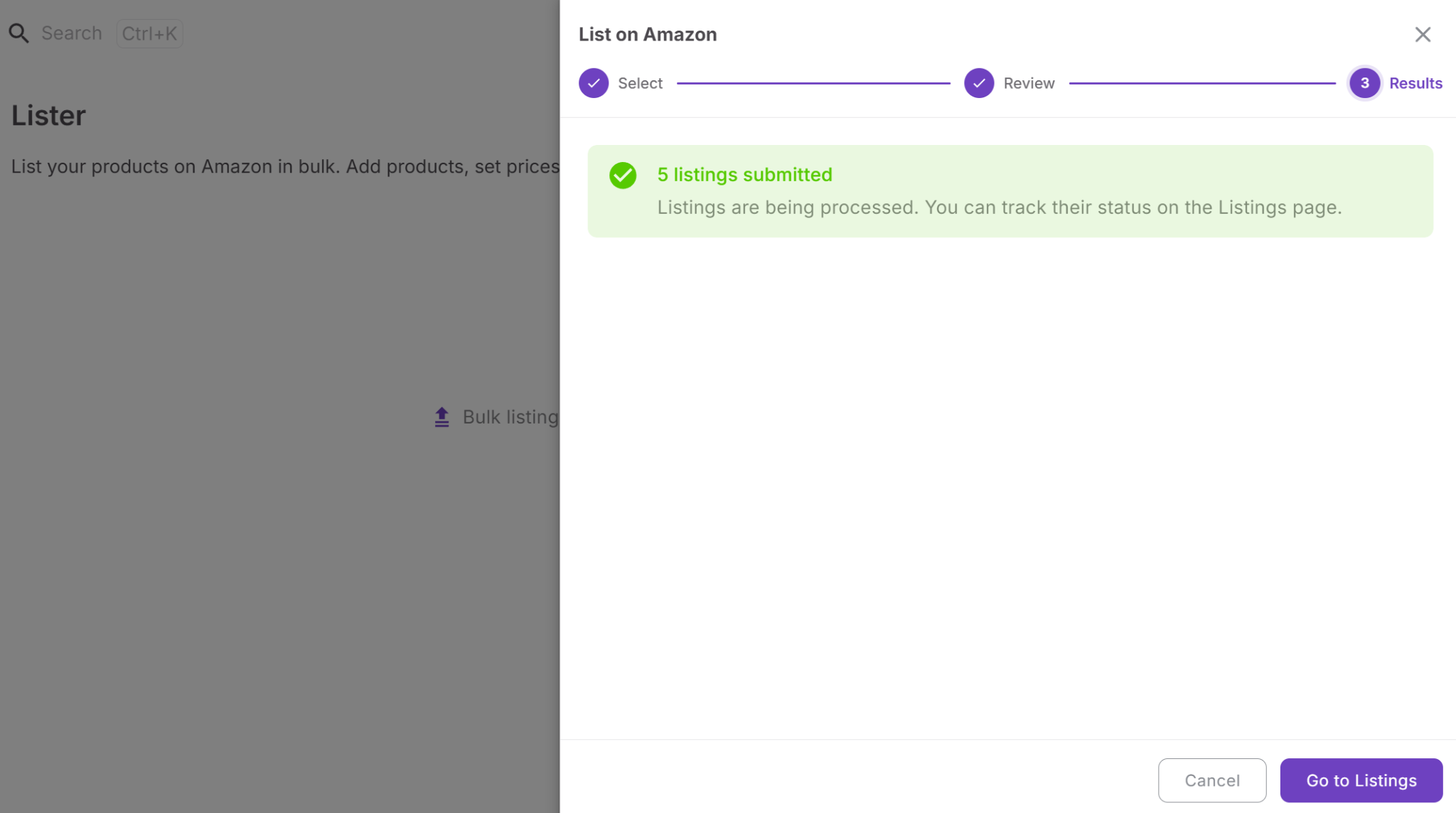 Step 5. Validate and submit listings